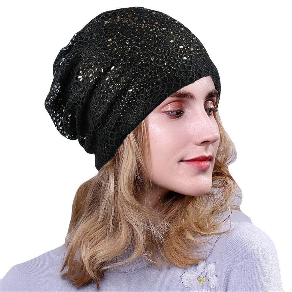 Women's Stretchy Knit Turban Head Wrap Scarf - Soft Lace Hair Hat for Casual Wear, Baseball Cap Alternative - Perfect for Yoga, Running, and Everyday Fashion
