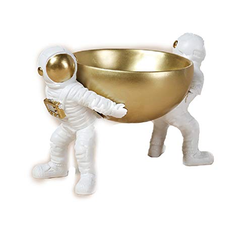 Nordic Light Luxury Astronaut Key Holder & Decorative Tray - Creative Entryway Storage for Keys, Jewelry, Coins - Perfect for Living Room, Bedroom, and Office Decor