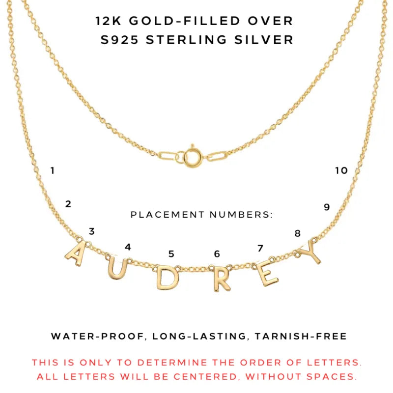 Custom Letter Necklace Personalized with Your Word or Phrase - Elegant Name Jewelry Gift for Women - Perfect for Anniversaries, Birthdays & Special Occasions