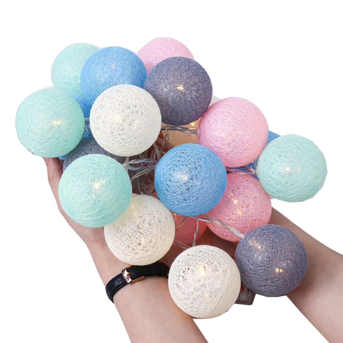 Snowflake LED Fairy Lights - 100 LED Cotton String Lights for Christmas Tree, Home, Party, Wedding & Outdoor Decor - Warm White & Cool White Options