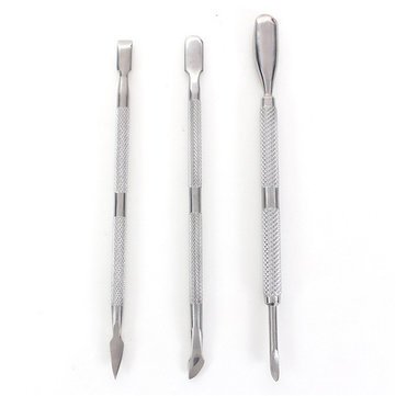 3-Pack Stainless Steel Cuticle Pusher & Nail Gel Cleaner - Professional Manicure Tool for Nail Care & Gel Polish Removal - Perfect for Home, Salon & Travel Use