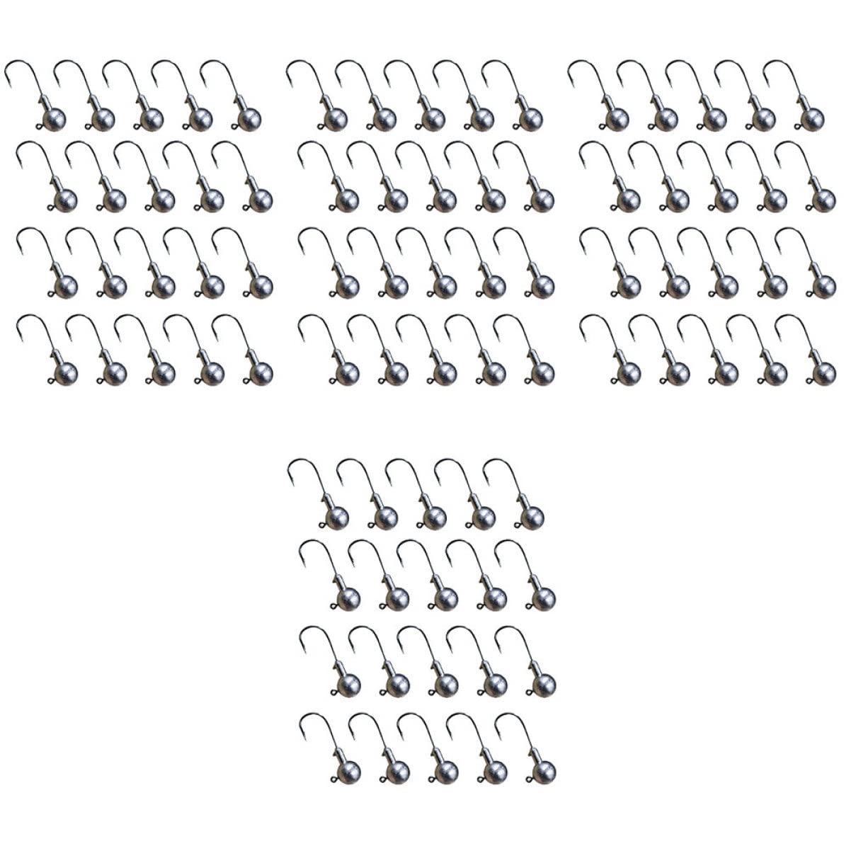 INOOMP 100 Pcs Jig Head Fishing Hooks Set - Lead Hook for Bass, Walleye & Panfish - Premium Fishing Tackle for Freshwater & Saltwater Anglers - Perfect for Ice Fishing, Boat Fishing & Shore Casting