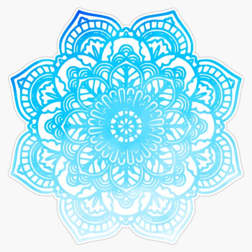 Blue Gradient Mandala Sticker - Waterproof Vinyl Decal for Cars, Laptops & Windows - 5 Inch Bumper Sticker for Yoga, Meditation & Boho Decor
