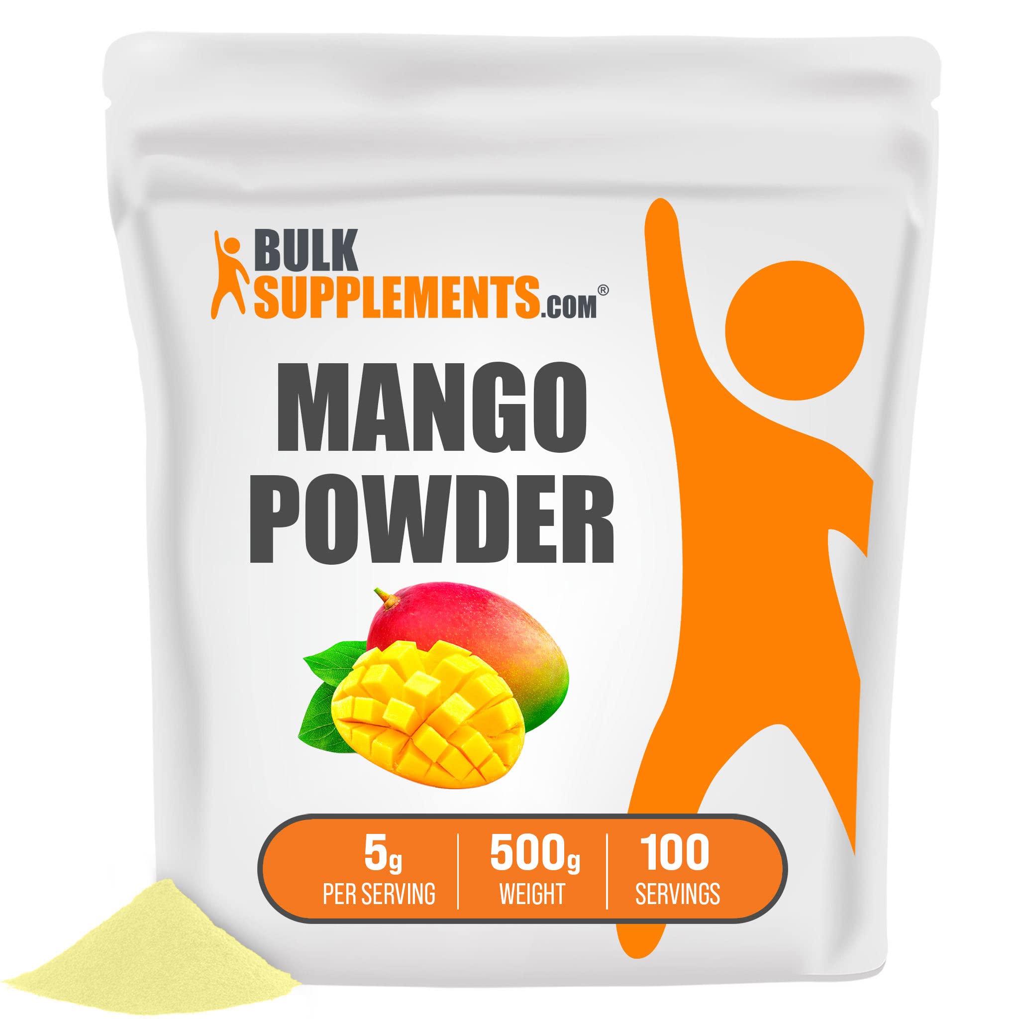 BulkSupplements Mango Powder - 500g (1.1 lb) Natural Fruit Powder for Smoothies, Yogurt, Baking & Drinks - Vegan, Gluten-Free Smoothie Mix for Healthy Snacks & Desserts
