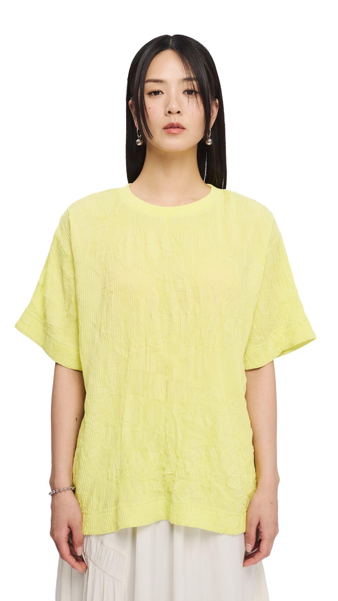 Ultra Large Pleated T-Shirt for Women - Oversized Comfort Fit Casual Top for Everyday Wear | Perfect for Lounge, Streetwear & Layering