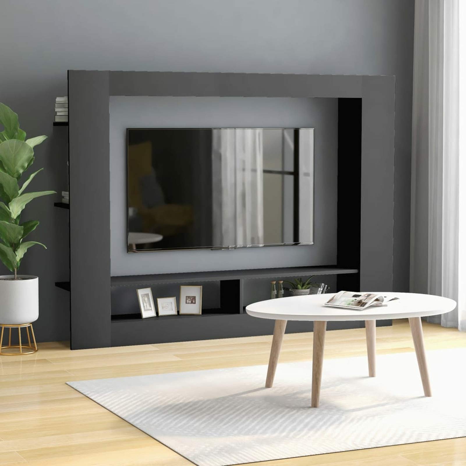Classic Gray TV Stand with Storage - 59.8