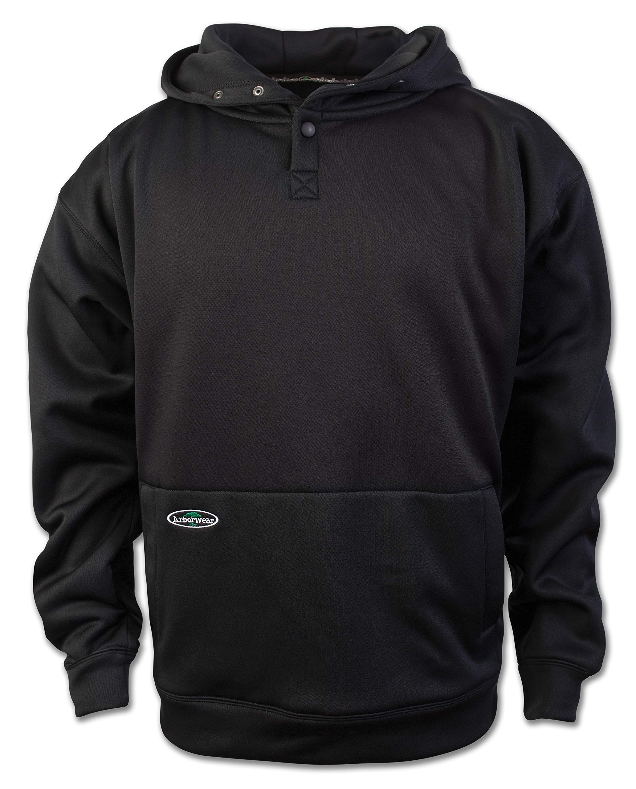 Arborwear Tech Double Thick Hoodie for Men - Heavyweight Pullover Hooded Sweatshirt with Snap Neck & Handwarmer Pockets | Durable Workwear for Construction, Landscaping & Outdoor Activities