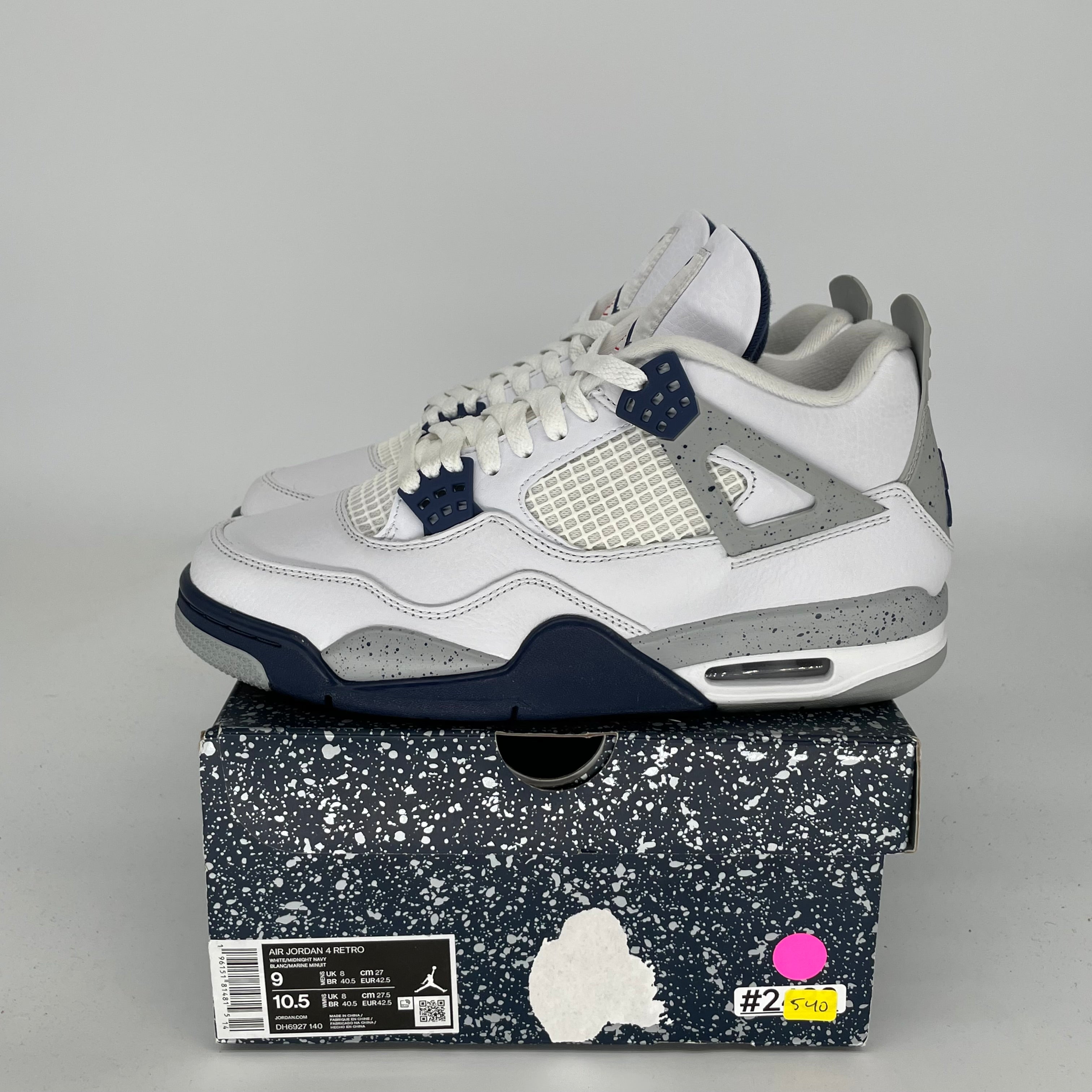 Original Air Jordan 4 Retro 'Midnight Navy' Men's Basketball Shoes - Size 9 (DH6927-140) | Authentic Nike Sneakers for Running, Gym & Streetwear Fashion