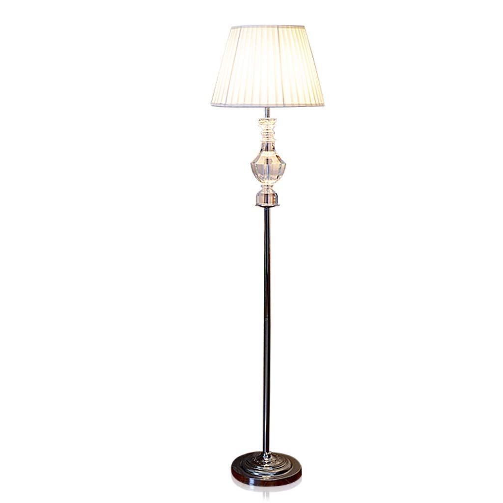 ZCYXQR Modern Floor Lamp with Fabric Dust-Proof Lampshade - Crystal Base Standing Light for Living Room, Study, Bedroom - Perfect for Reading, Relaxing & Home Decor