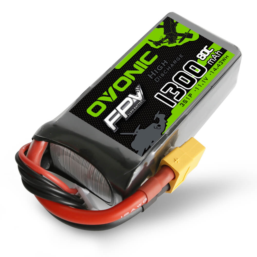 Ovonic 3S Lipo Battery 1300mAh 80C 14.8V with XT60 Plug - High Performance Mini FPV Drone Battery for Quadcopter, RC Racing Drones & Aerial Photography - Perfect for FPV Racing, Freestyle Flying & Long Flight Time