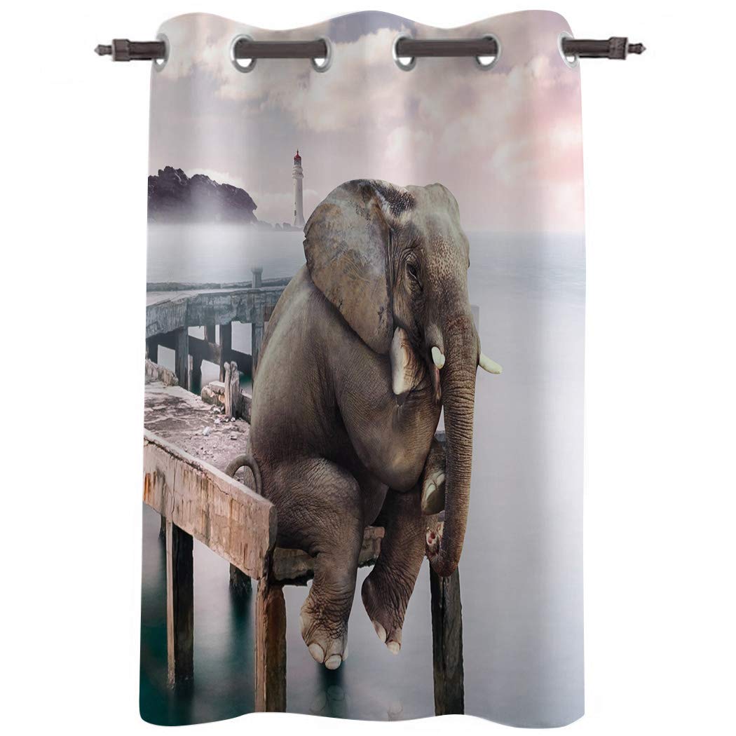 Stylish D Window Curtains 24 Inch Length - Thermal Insulated Blackout Drapes with Grommet Top (52