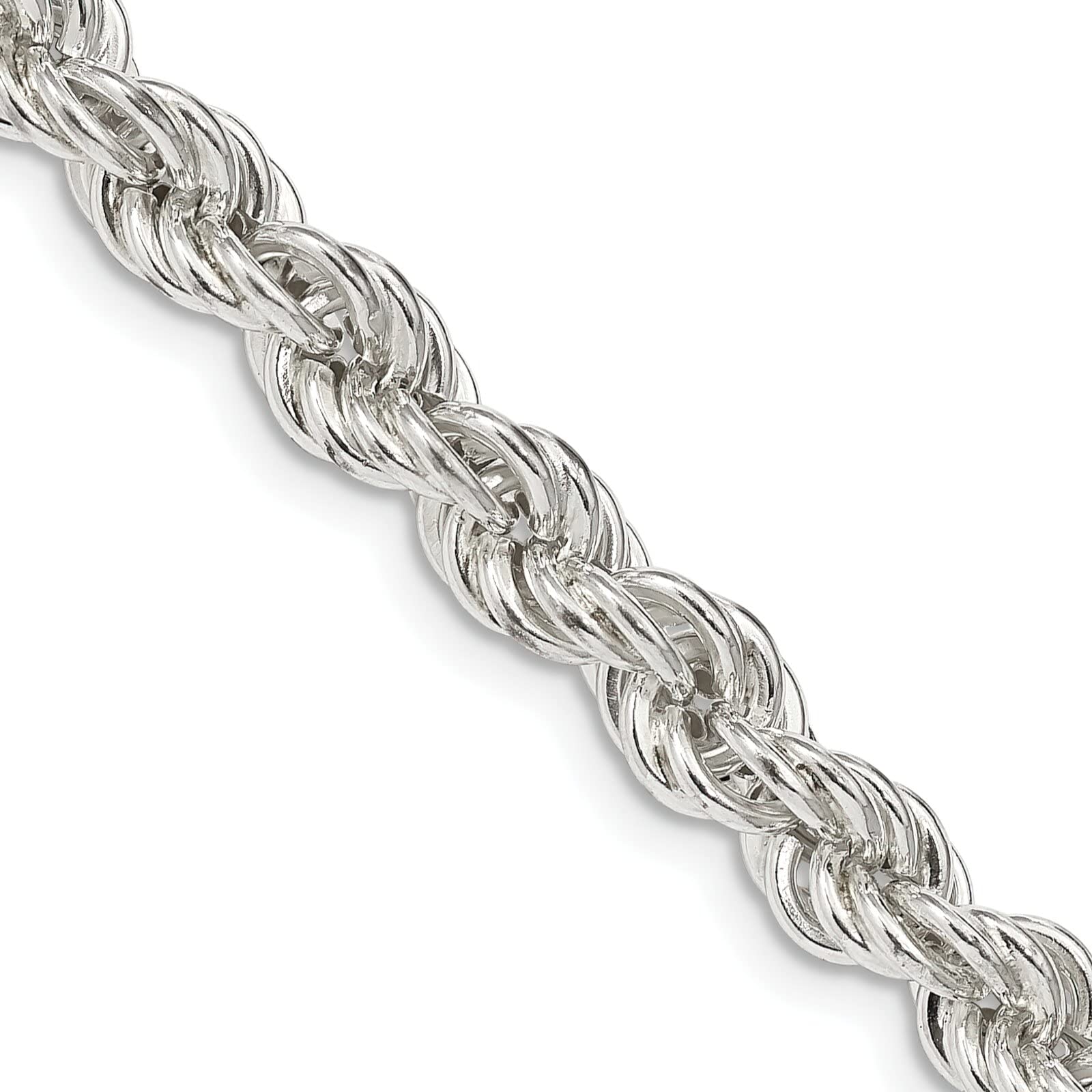 24 Inch Sterling Silver Rope Chain Necklace for Women & Men - Durable 925 Silver Jewelry for Everyday Wear, Gifts & Special Occasions
