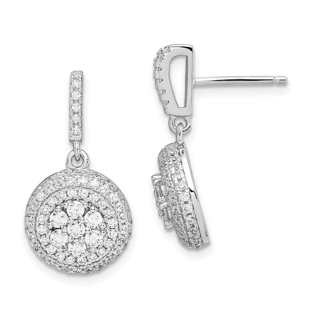 Sparkling Sterling Silver Cubic Zirconia Dangle Earrings for Women | Elegant Post Earrings for Party, Wedding & Evening Wear