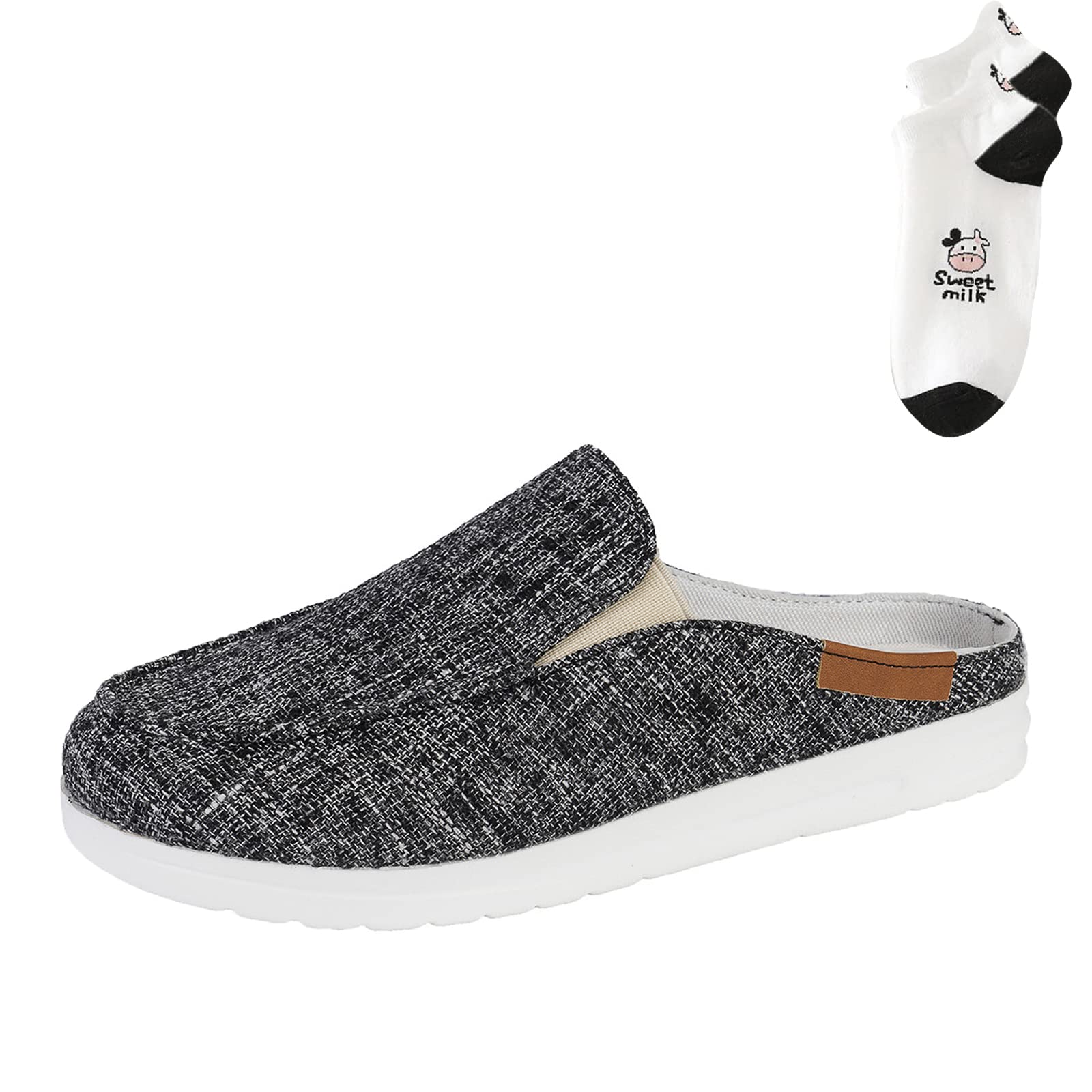 Women's Cow Print Canvas Slip-On Sneakers - Comfortable Loafers for Casual Wear, Work & Everyday Outfits | Trendy Animal Print Flats for Ladies