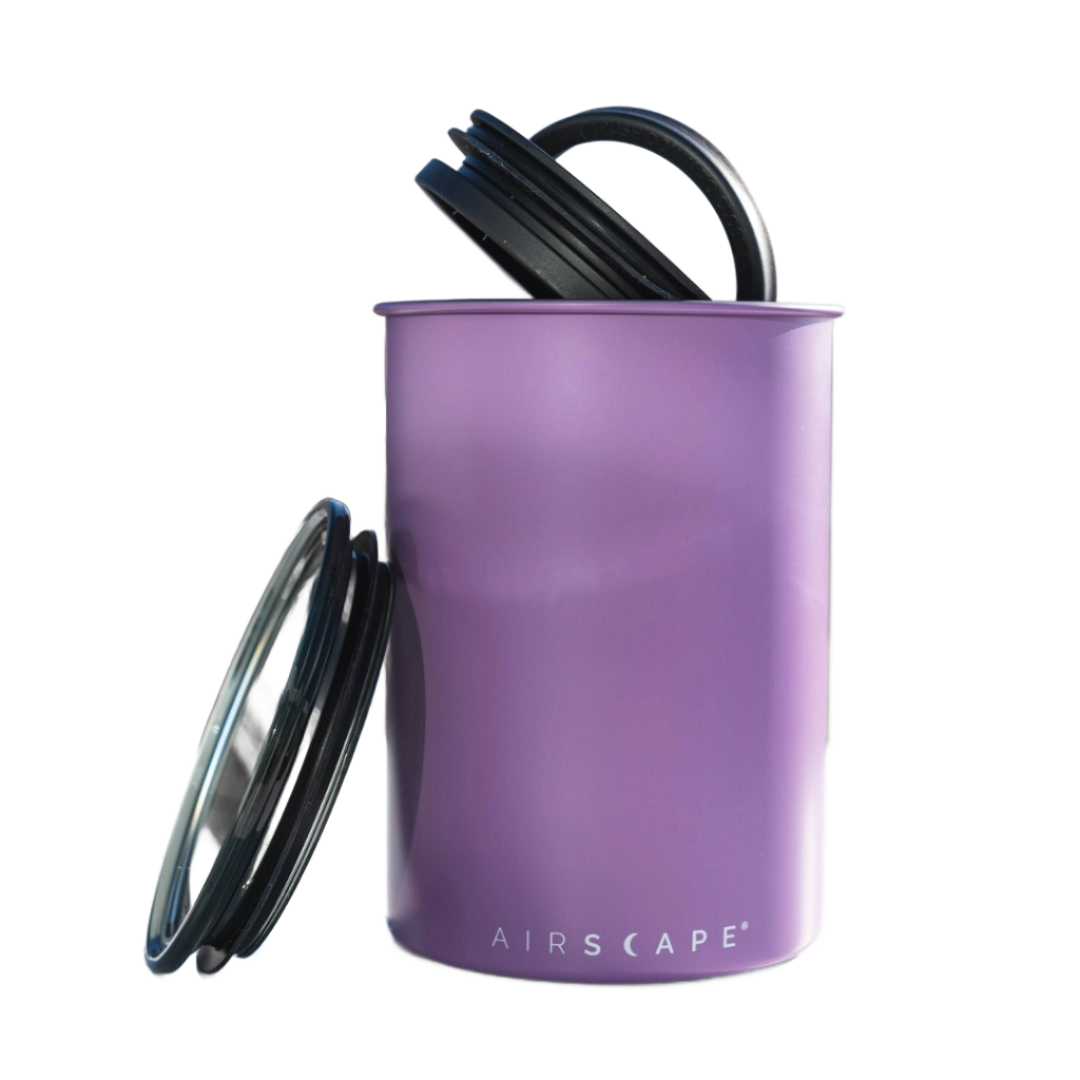 Airscape Medium 1 lb Airtight Stainless Steel Food Storage Canister - Matte Lupine Blue - Perfect for Coffee, Tea, Flour & Dry Goods Kitchen Organization