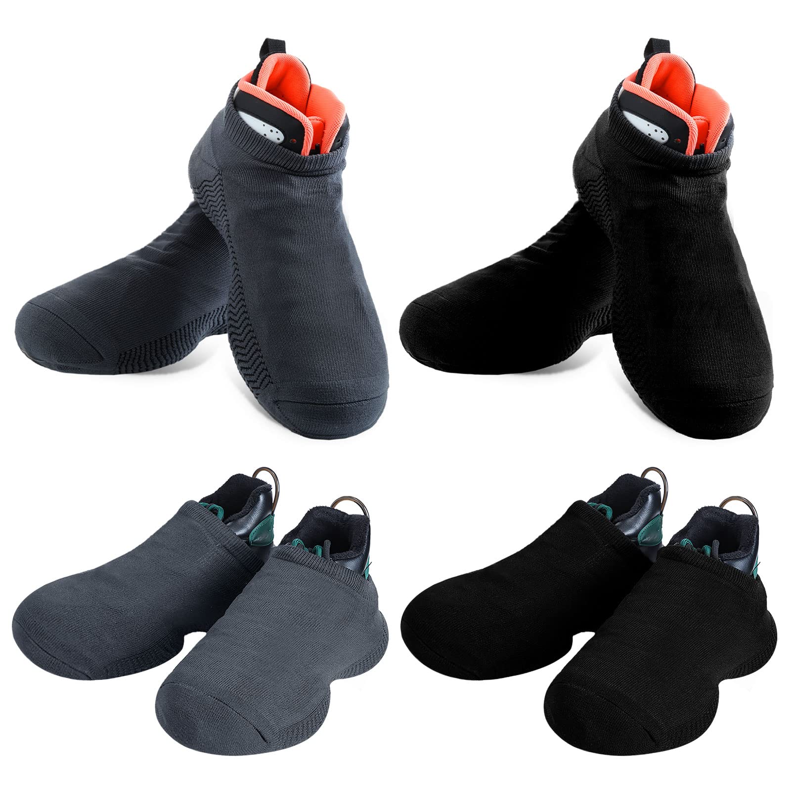 4 Pairs Over Sneaker Dance Shoe Socks - Ballroom Dancing Shoe Covers for Comfort & Style - Perfect for Latin, Salsa, and Social Dance Events