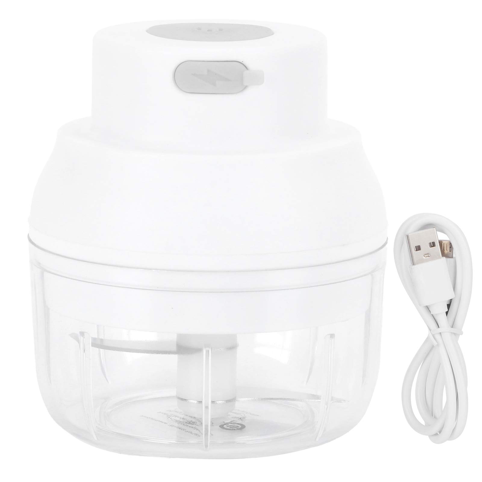 ASixxSix Electric Garlic Crusher & Chopper - 100ml Mini Food Processor for Garlic, Pepper, Vegetables & Meat - Perfect for Kitchen, Cooking & Meal Prep (White)