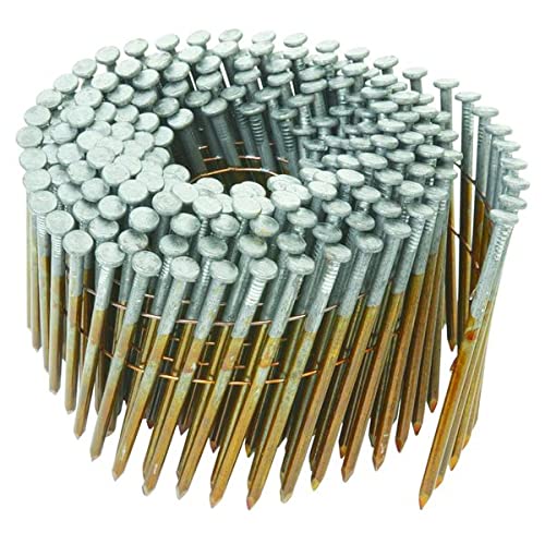 3 x 1.31 Inch Wire Coil Framing Nails - Smooth Shank - for Wood Framing, Roofing, and Construction Projects
