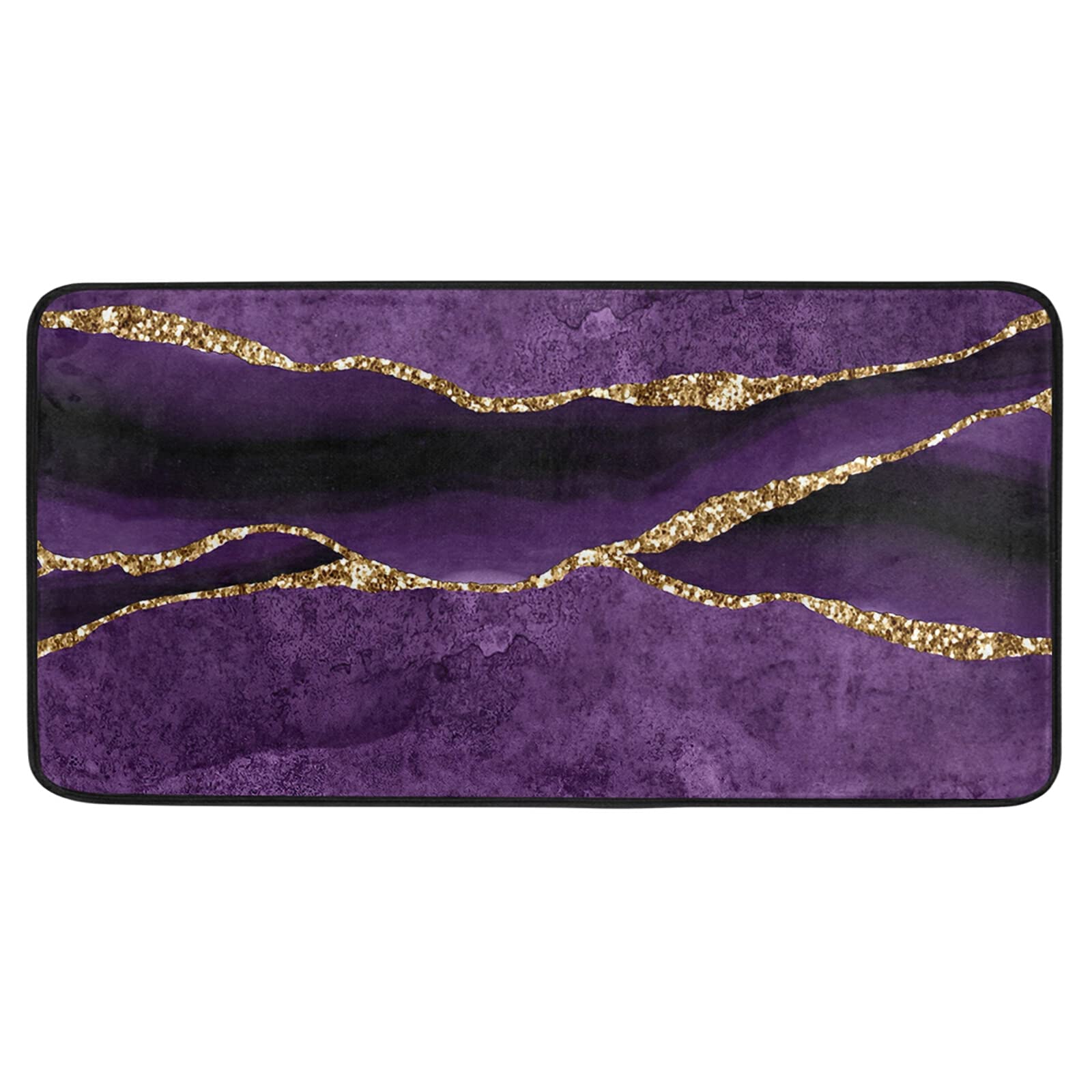 Purple Gold Agate Kitchen Rugs - Cushioned Anti-Fatigue, Waterproof Non-Slip Kitchen Mats for Sink, Laundry, Home, Office - 39