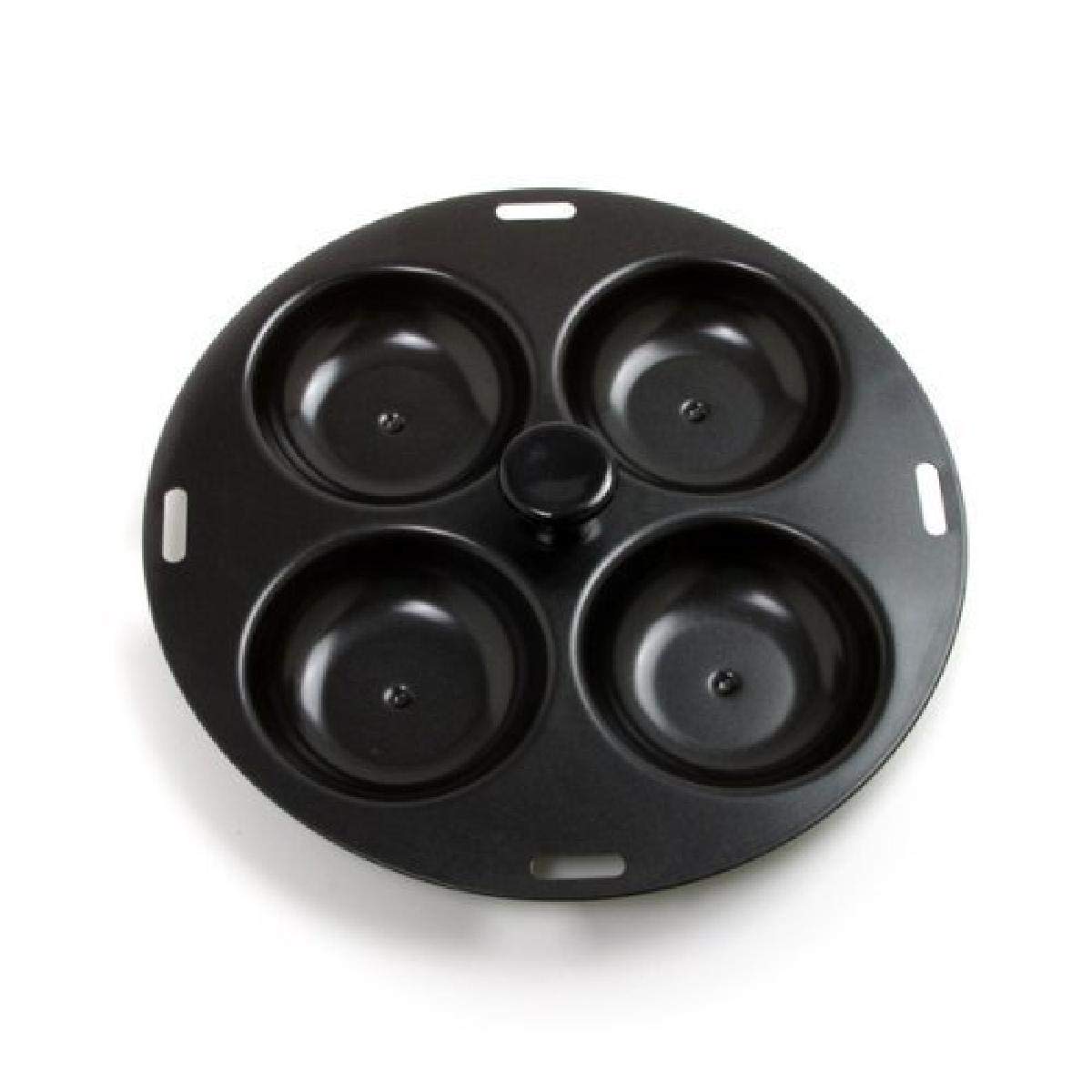Norpro 992 Nonstick 4-Egg Poacher Pan - 8.5 Inch Black Egg Cooker for Perfect Poached Eggs - Ideal for Breakfast, Brunch & Healthy Cooking