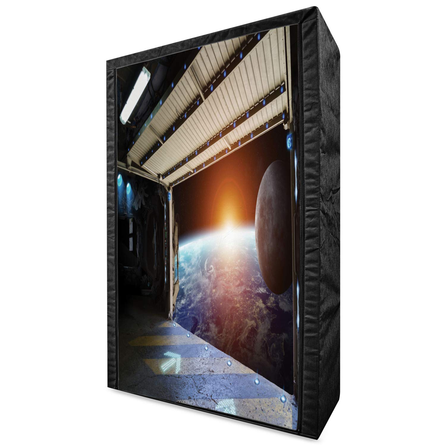 Ambesonne Outer Space Portable Fabric Wardrobe - Galaxy & Stars Design, 42.5