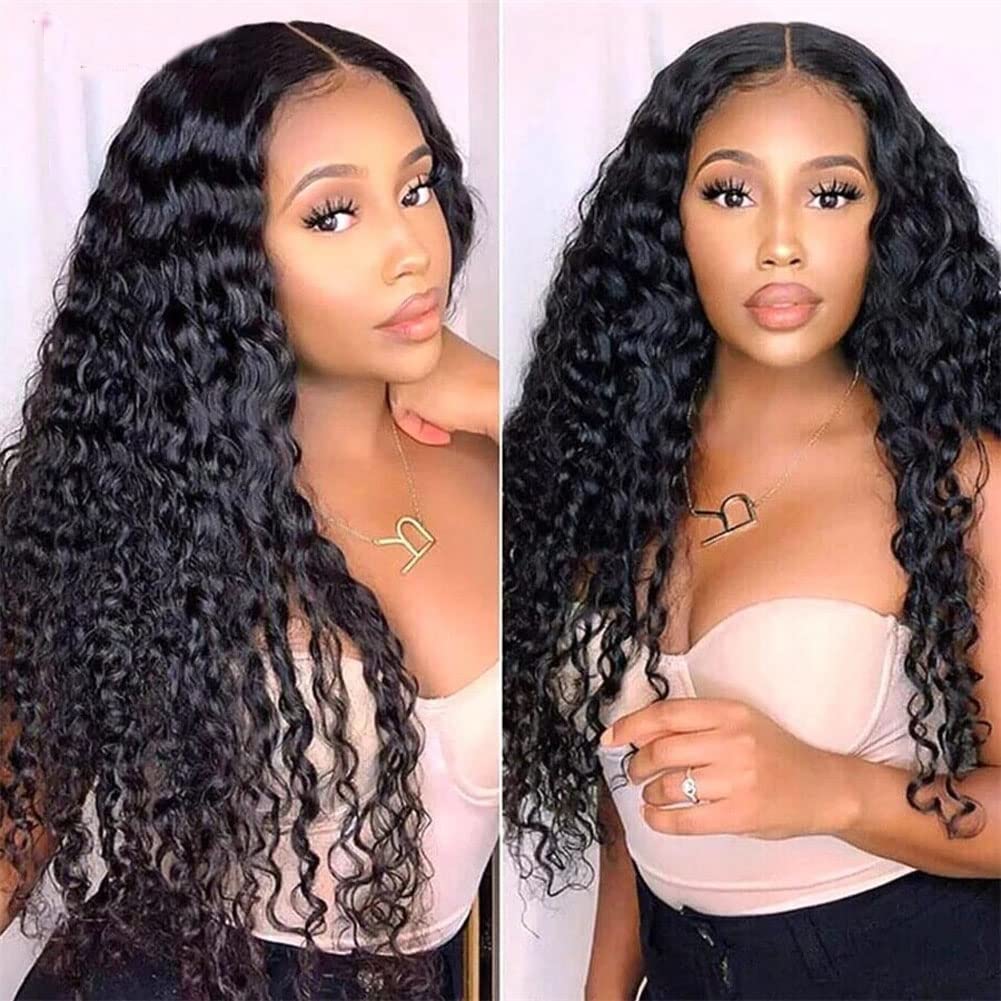 13x4 HD Lace Front Wigs Human Hair Deep Wave - Pre Plucked with Baby Hair, Wet & Wavy Lace Frontal Wigs for Black Women, 22inch Full Density - Perfect for Daily Wear, Special Occasions & Protective Styling