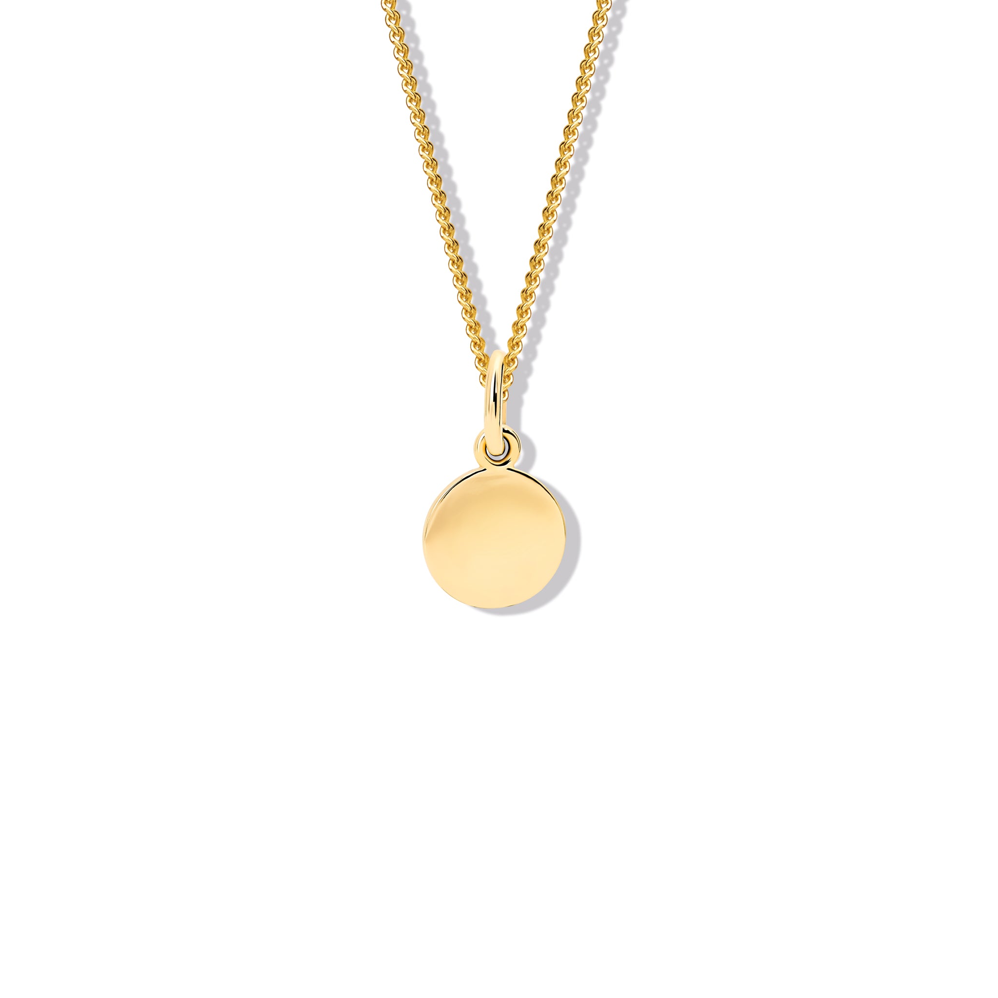 14K Yellow Gold Round Small Necklace Pendant - Elegant & Dainty Jewelry for Women, Perfect for Everyday Wear, Gifts & Special Occasions