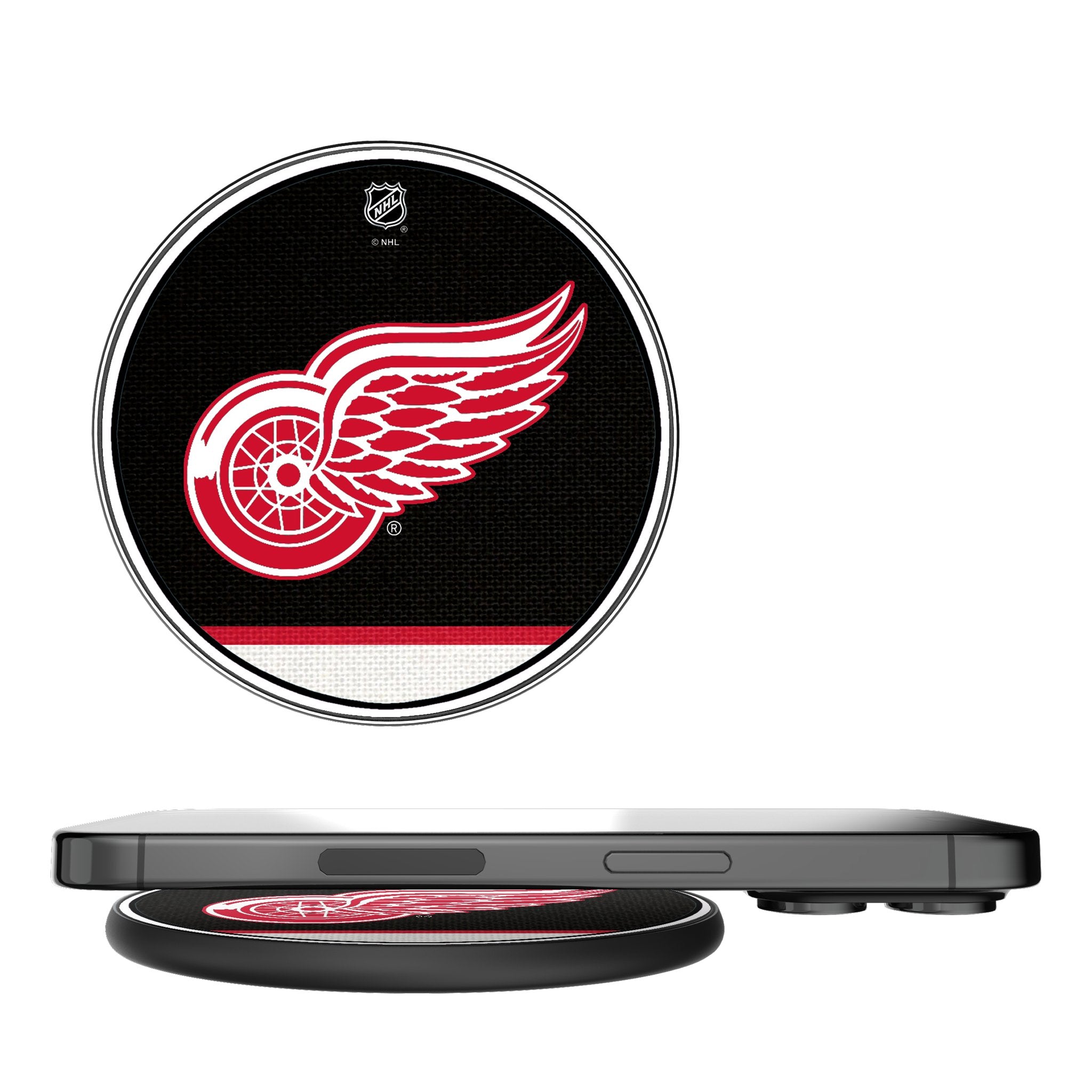 Detroit Red Wings Stripe 15W Fast Wireless Charger for iPhone & Samsung - Perfect for Home, Office & Car Use