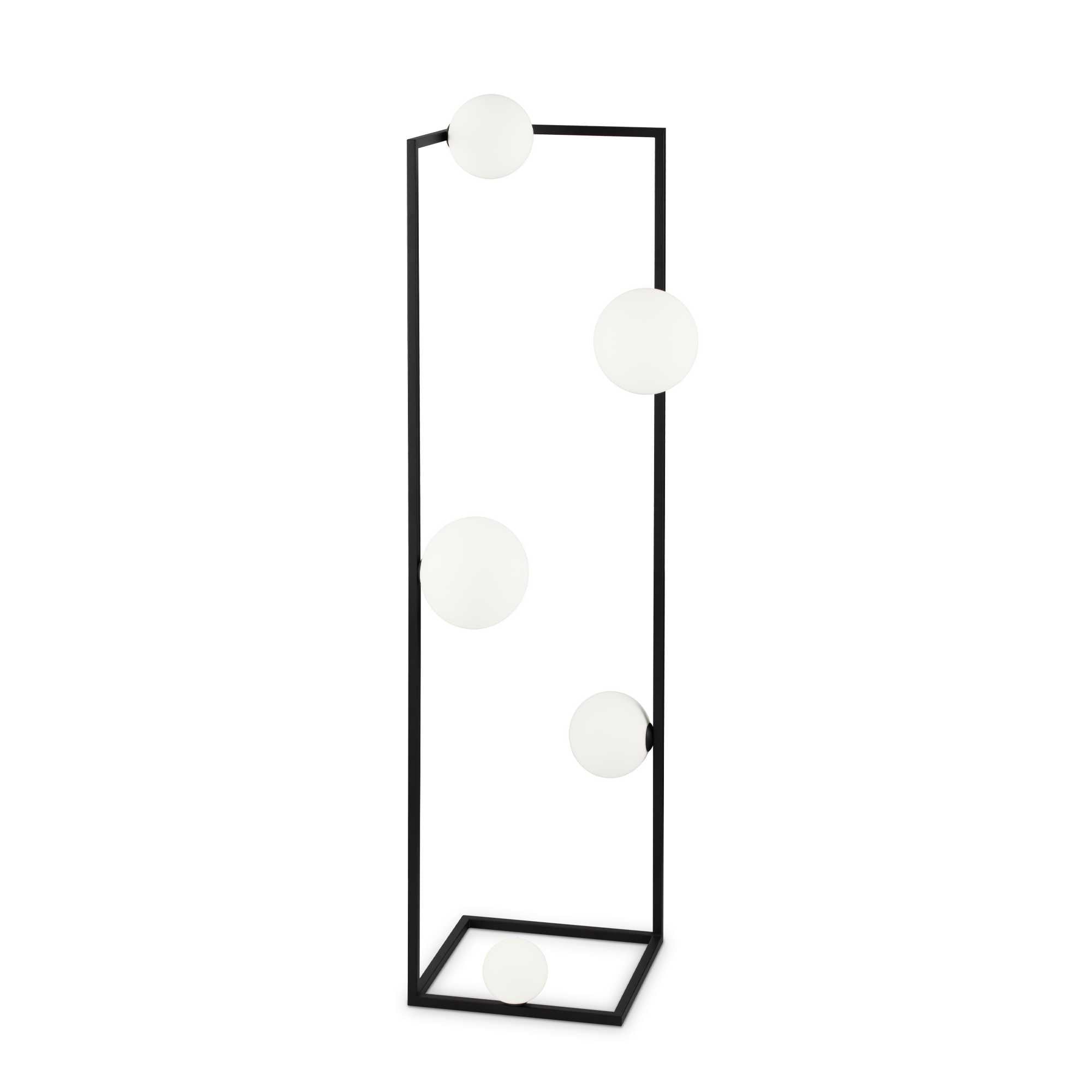 5Lt Angolo Floor Lamp with Black/Brass Finish - Modern Lighting for Living Room, Bedroom & Office Decor