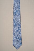 Cavani Aqua Paisley Tie Set for Men - Stylish Silk Necktie & Pocket Square Set - Perfect for Weddings, Business Meetings & Formal Occasions