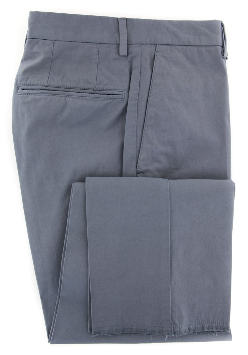Incotex Light Blue Slim Fit Solid Dress Pants for Men - Business Casual & Office Wear