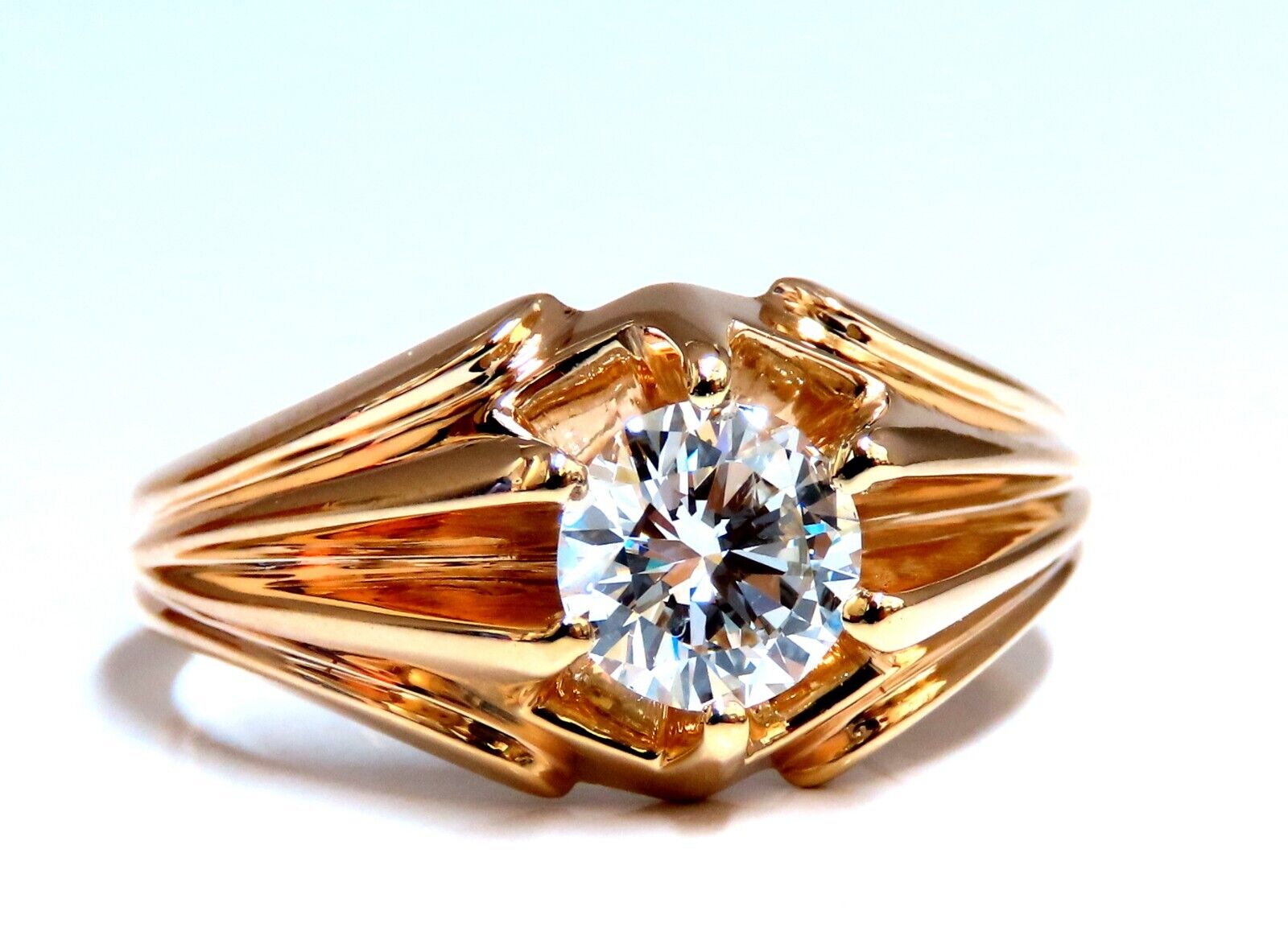 GIA Certified 1.02 Carat Natural Round Diamond Solitaire Men's Ring in 14K White Gold - Perfect for Engagement, Wedding Bands & Anniversary Gifts