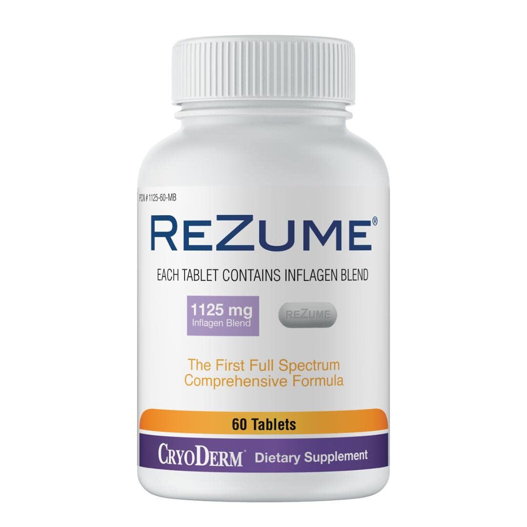 CryoDerm REZUME 60 Count Bottle - Advanced Skin Care Treatment for Wrinkles & Fine Lines | Perfect for Daily Anti-Aging Routine & Dermatologist Recommended Skincare