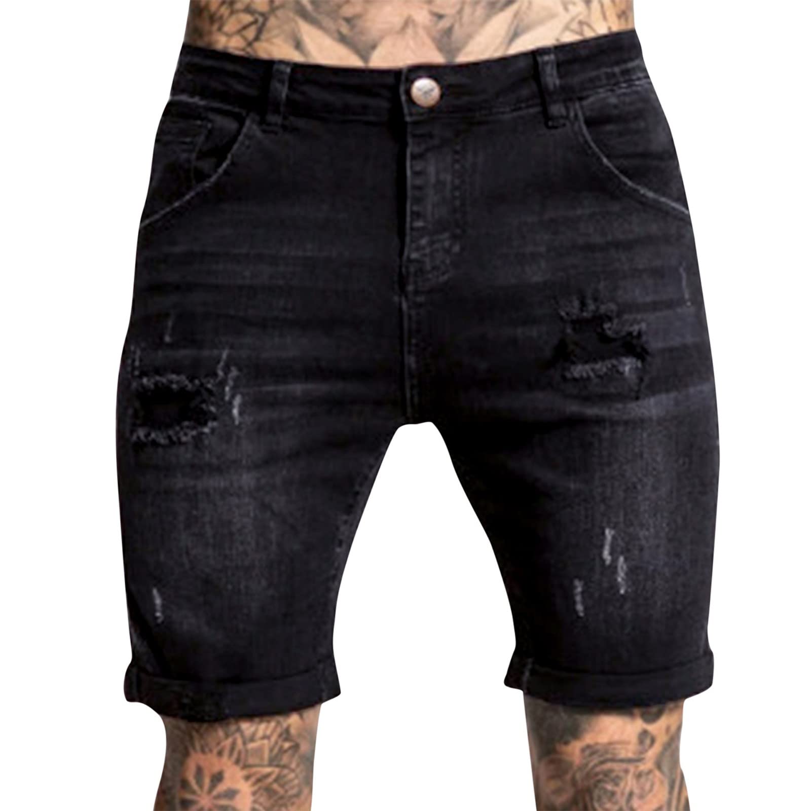 **Men's Khaki Shorts - Stretch Elastic Waist Comfortable Casual Shorts for Big & Tall - Perfect for Summer, Beach, Gym & Outdoor Activities - LJP-77**