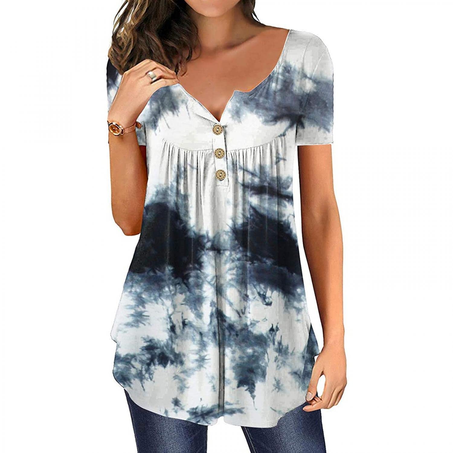 Oversized V-Neck T-Shirts for Women - Casual Short Sleeve Loose Fit Tops | Perfect for Everyday Wear, Lounge & Street Style