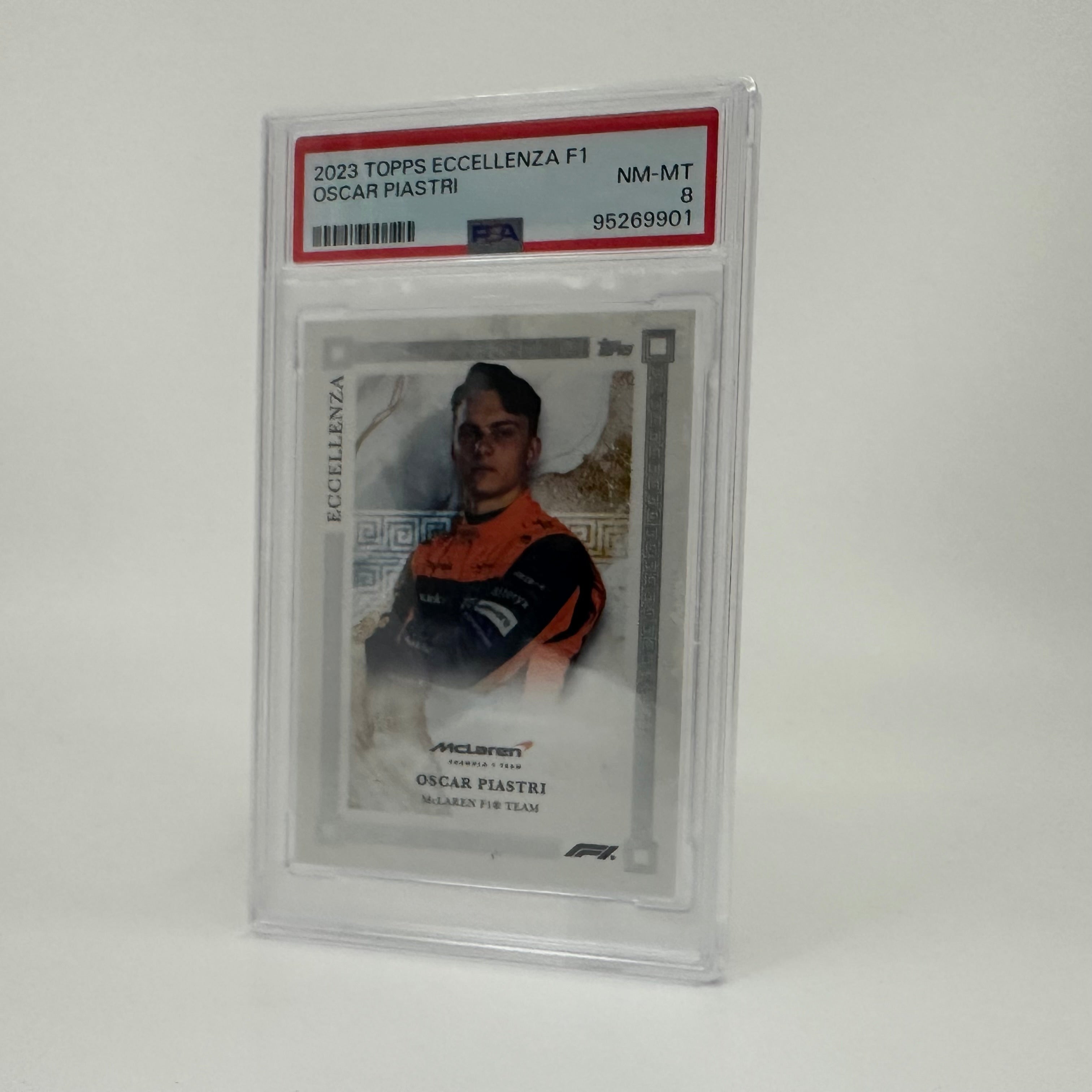 PSA 8 Graded Oscar Piastri 2023 Topps Eccellenza F1 Racing Card - Perfect for Collectors, Sports Memorabilia Display & Formula 1 Fans