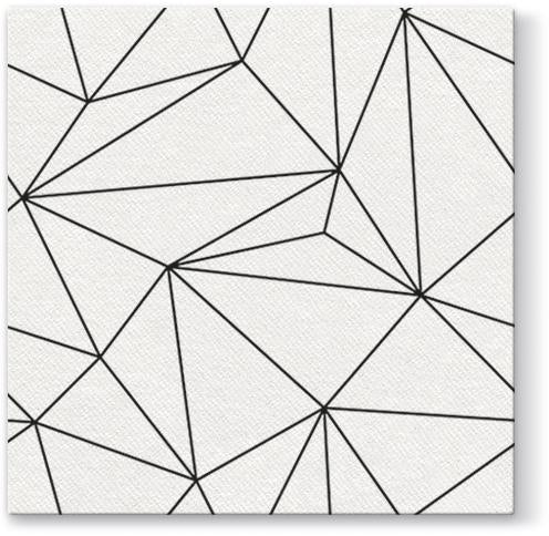 Premium White Geometric Lines Airlaid 1/4 Fold Dinner Napkins - 50 Pack | Elegant Table Setting for Parties, Weddings & Restaurants