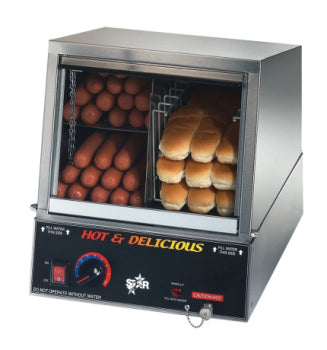 35SSA Commercial Hot Dog Steamer Machine - Stainless Steel Hot Dog Warmer for Restaurants, Food Trucks & Concession Stands - Perfect for Hot Dogs, Sausages & Sandwiches (Use at Carnivals, Sports Events & Street Vendors)