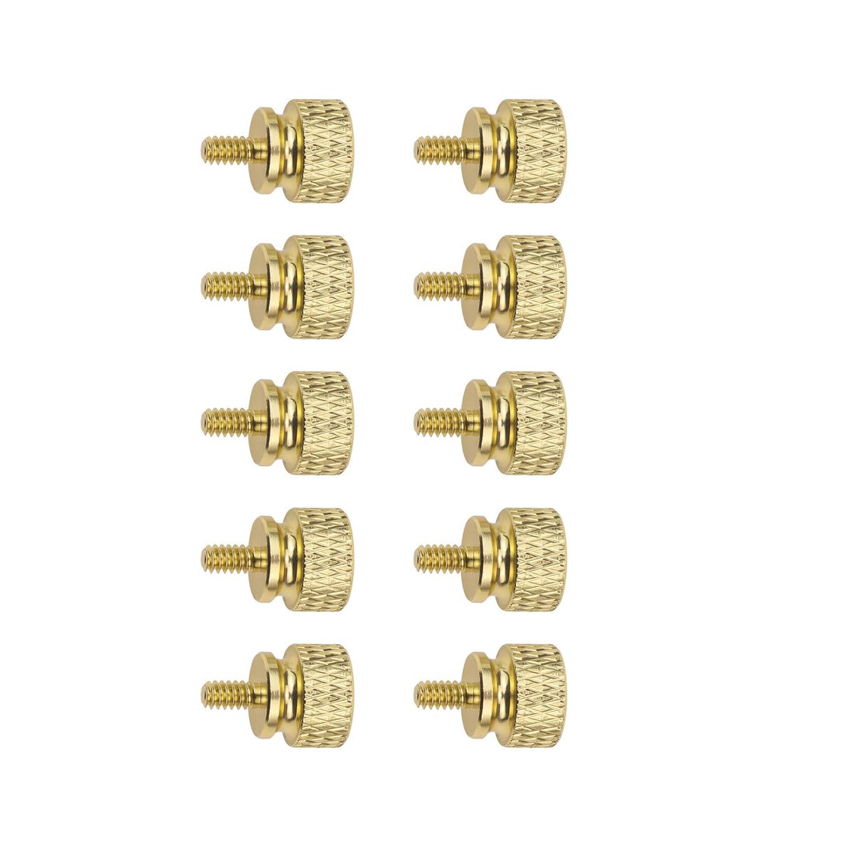 10Pcs 6-32 Thread Gold PC Thumb Screws for Computer Case & Power Supply - Easy Grip Hardware for PC Building & Maintenance