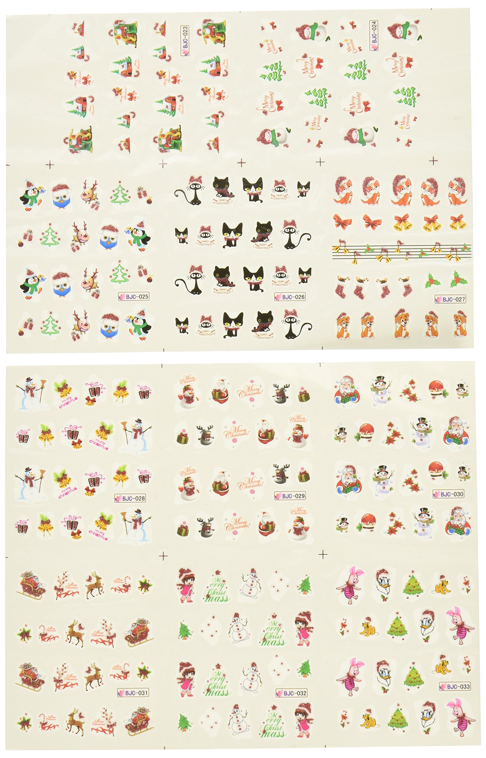 Wrapables Christmas Nail Tattoos - 11 Festive Designs (220 Water Transfer Nail Decals) for Holiday Nail Art - Perfect for Christmas Parties, Gift Giving & Seasonal Manicures