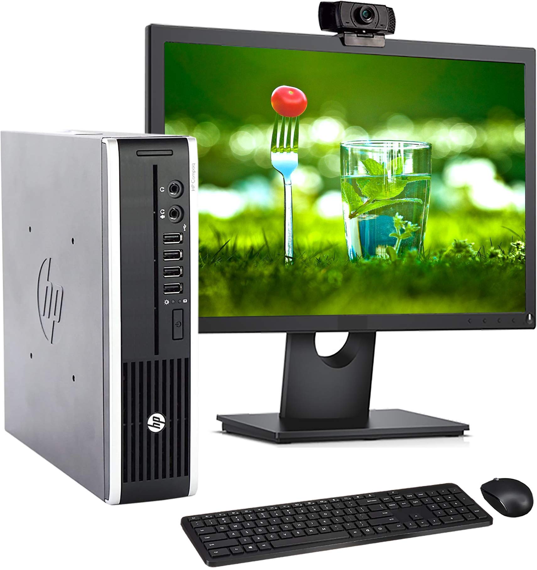HP 8300 USFF Business Desktop PC - Intel Core i7 3.4GHz, 8GB RAM, 500GB HDD, WiFi, Bluetooth, 1080p Webcam, Wireless Keyboard & Mouse, 22