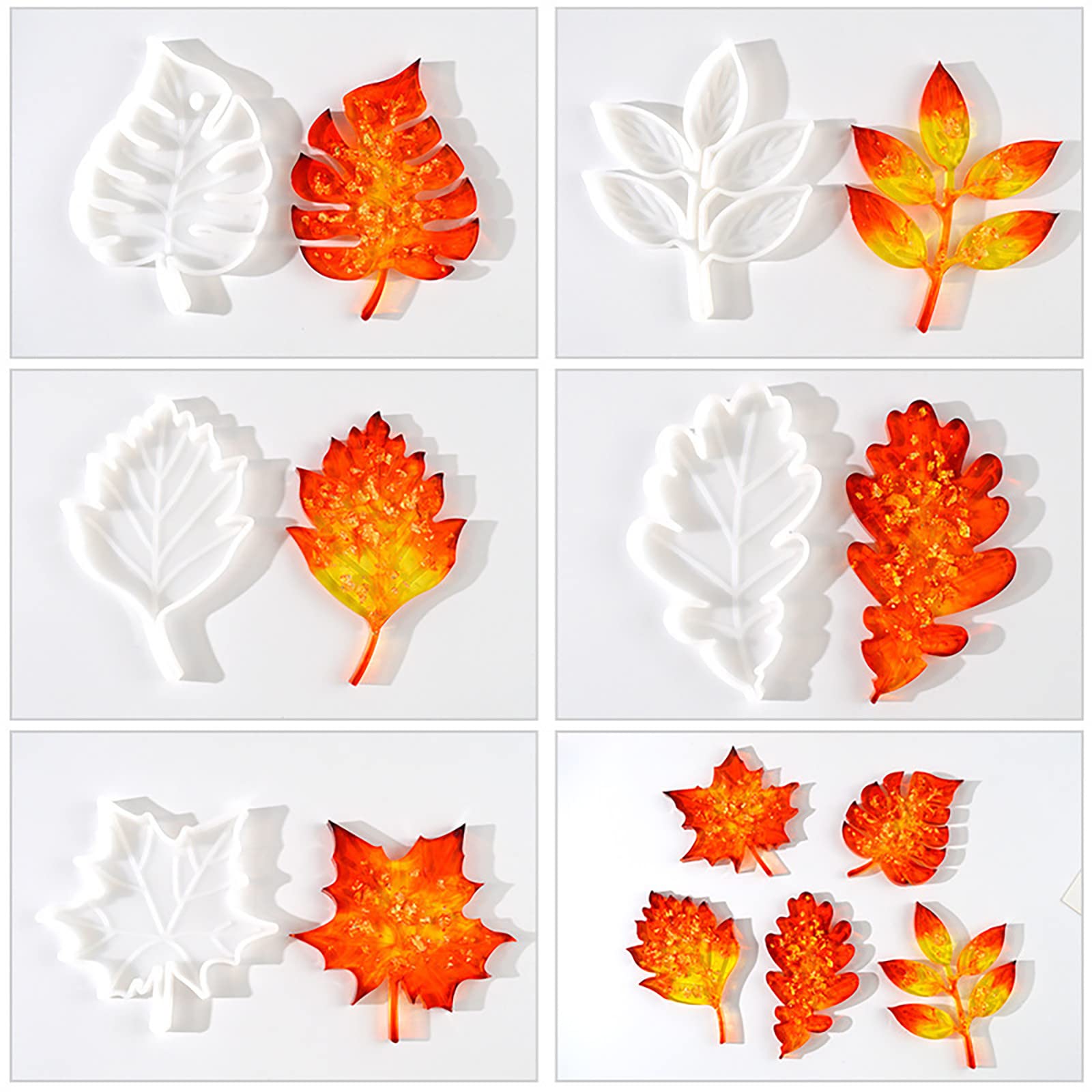 BRADEM Hummingbird Glass Ornaments - DIY Silicone Leaf Pendant Keychain Molds for Resin Epoxy Casting, Maple Leaf Craft Molds - Perfect for Home Decor, Jewelry Making, and DIY Chandelier Projects (Size C)