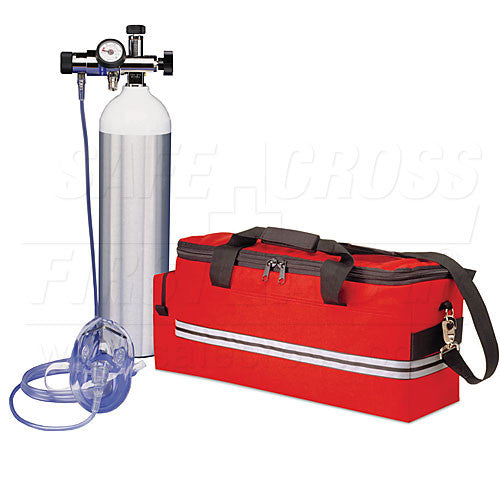 Oxygen Kit with Regulator & D (425L) Empty Cylinder - Durable Cordura Case for Medical, Emergency & Outdoor Use