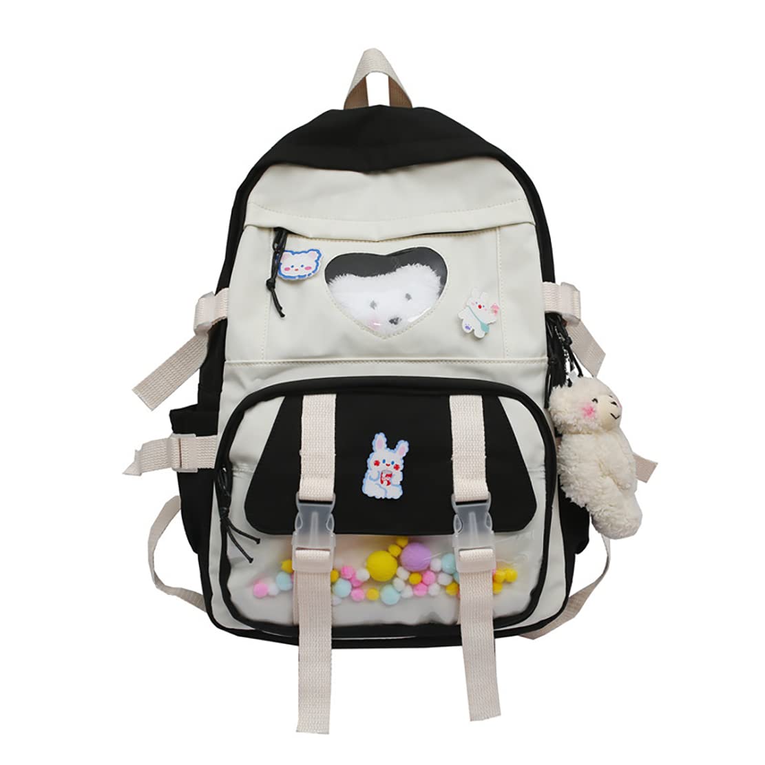 Cute Kawaii Backpack with Pins - Large Capacity School Bag for Girls | Daily Use & Travel
