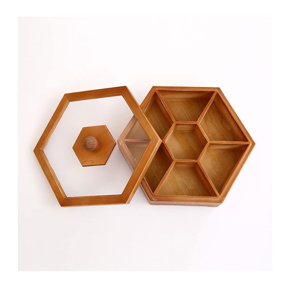 European Solid Wood Candy Box with Lid - Handcrafted Dry Fruit & Nut Storage Container - Wooden Snack Tray for Home, Kitchen, Wedding Gifts & Party Serving - Eco-Friendly Food Display Box for Nuts, Chocolates & Treats