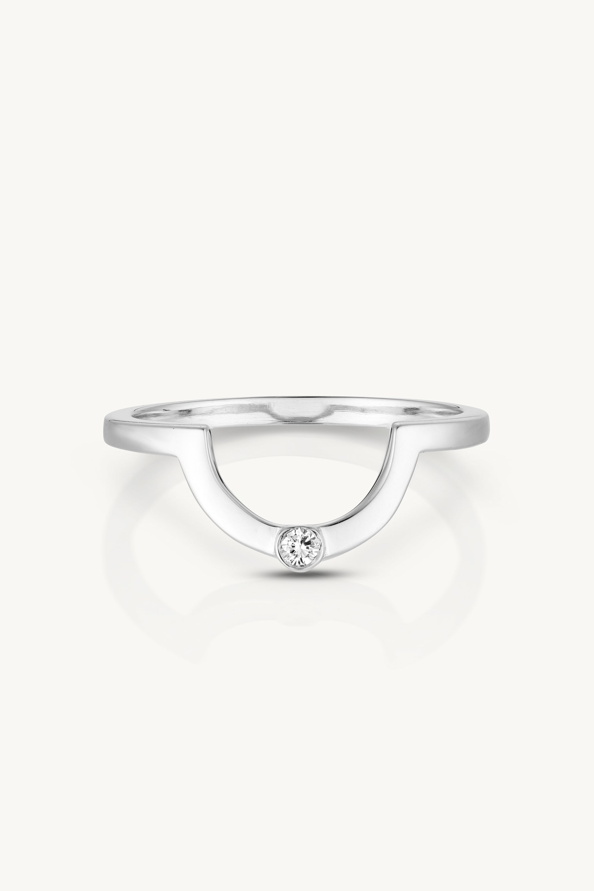 14K White Gold Diamond Crescent Moon Ring for Women - Elegant & Dainty Jewelry Gift for Birthday, Anniversary & Valentine's Day | Perfect for Everyday Wear & Special Occasions