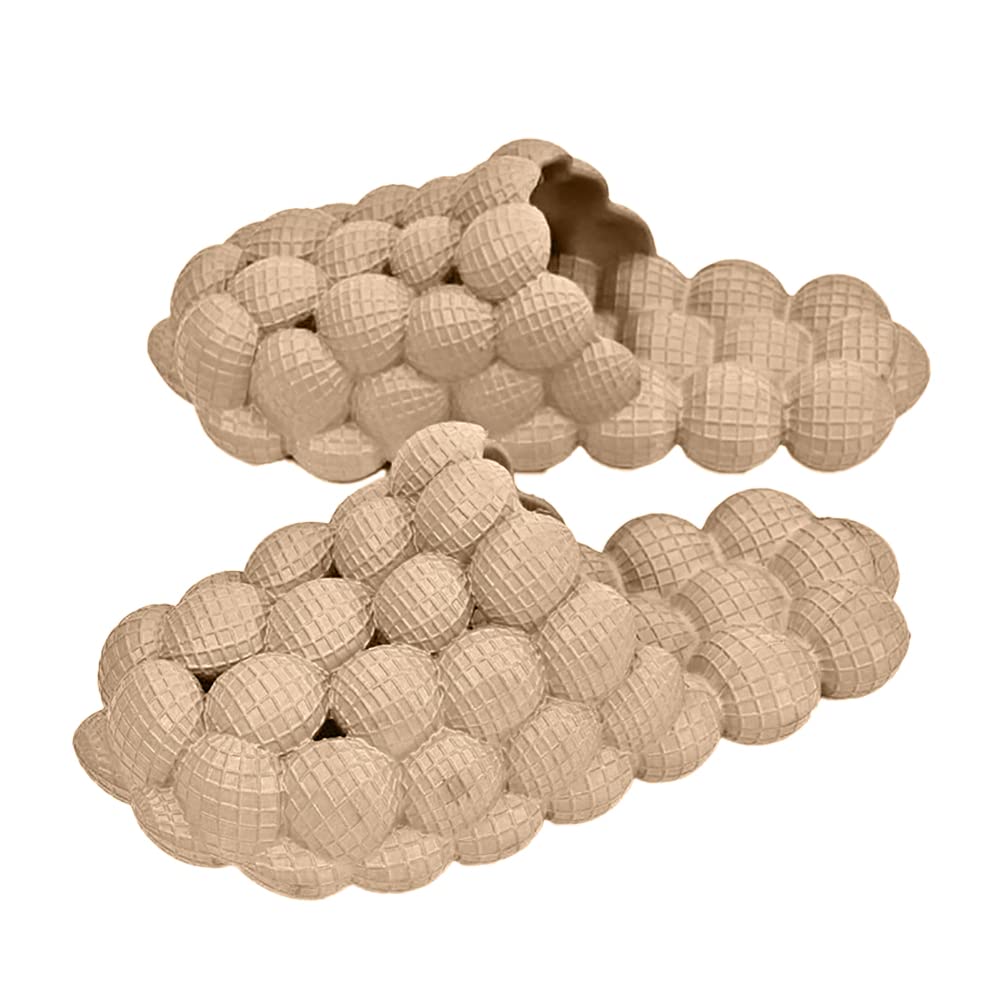 Funny Lychee Massage Bubble Slides - Non-Slip Spa Slippers for Women & Men | Soft Cloud Comfort | Solid Color Footwear for Home, Relaxation & Pedicure