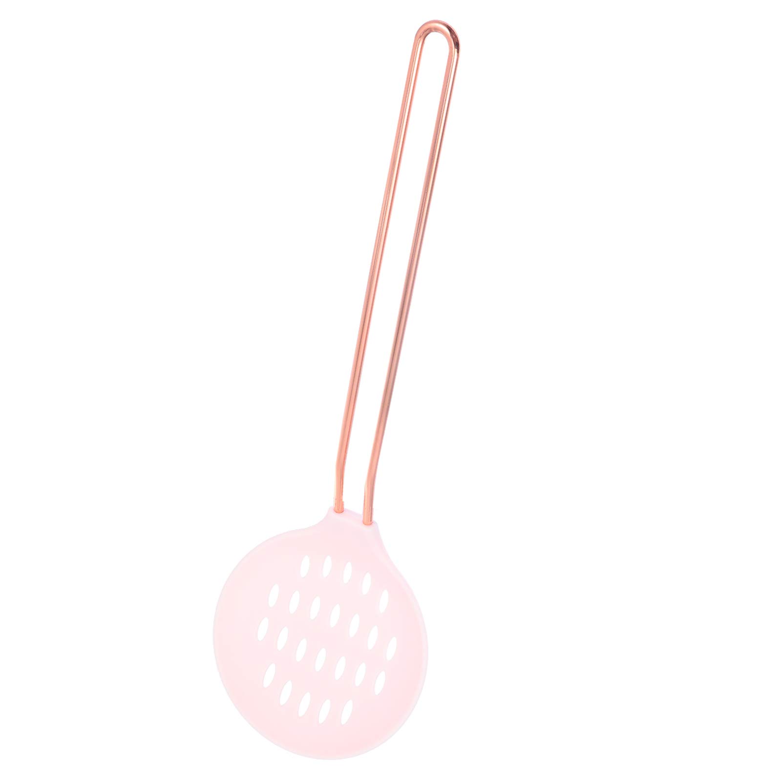 Hemoton Nylon Slotted Spoon with Stainless Steel Handle - Heat Resistant, Nonstick Kitchen Cooking & Serving Skimmer Spoon - Pink Kitchen Gadget for Pasta, Soup, and Frying