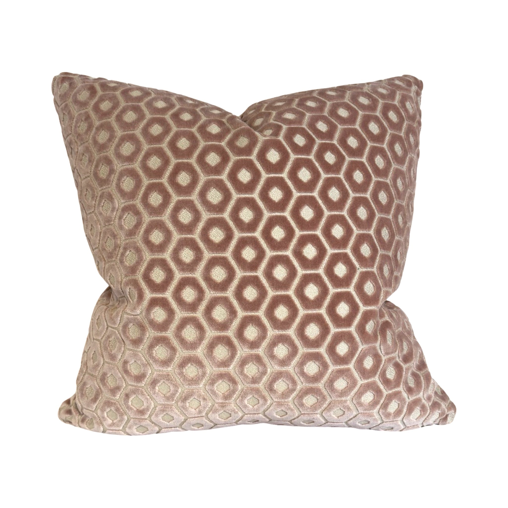 Beatrice Honeycomb Velvet Pillow Cover - Soft Luxury Decorative Cushion Case for Sofa, Bed, Living Room - Home Decor & Accent Pillow (18x18 inches)