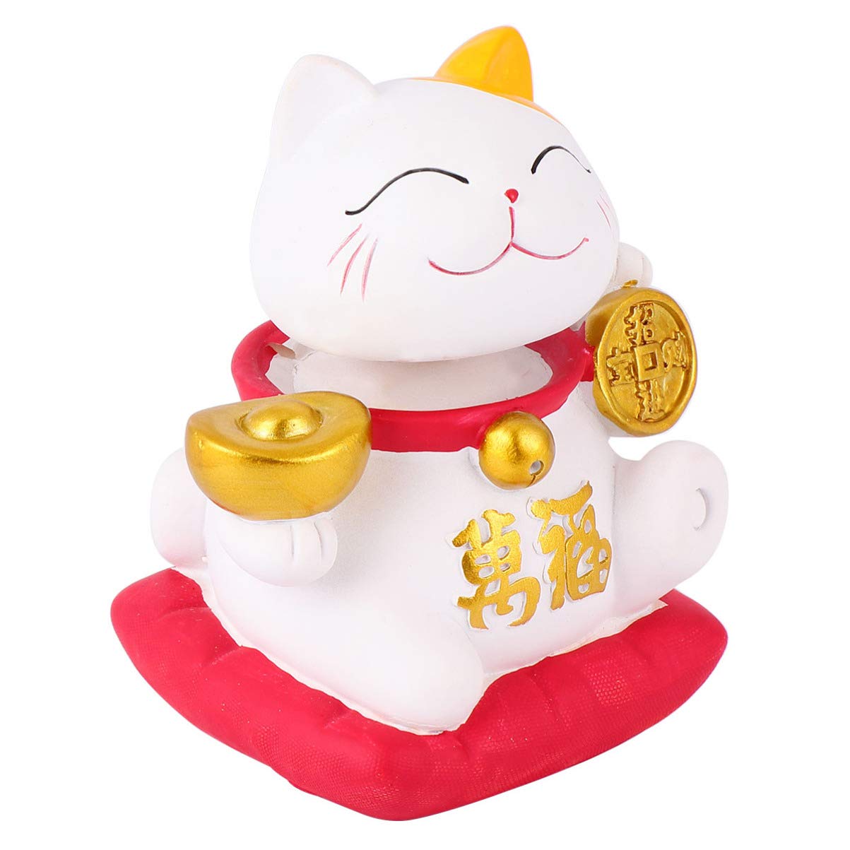 Lucky Fortune Cat Statue - Resin Maneki Neko Sculpture for Home Decor, Office Desk, Car Dashboard & Gift Giving | Japanese Beckoning Cat Figurine for Good Luck & Wealth